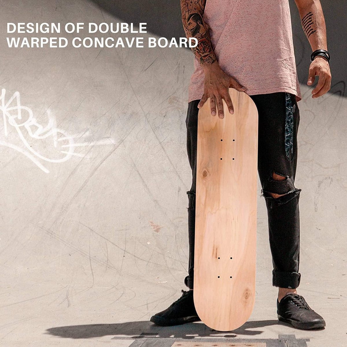 FutureHight Planche De Skateboard 8 Couches En érable – Double Concave, 79 X 19 Cm, Brut, Personnalisable, Pour Hommes