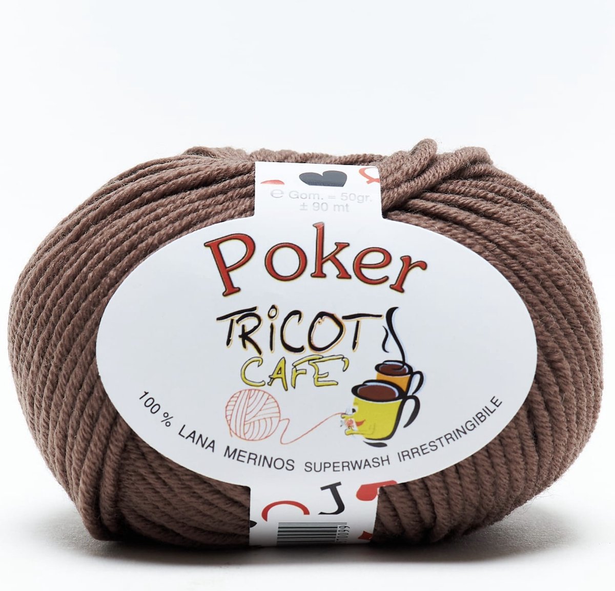 Tricot Cafè Tricot Café Poker zuiver merino wolgaren ideaal voor handwerken haakwol zeer zacht hoge kwaliteit niet krimpend bolletje voor naald haaknaald:4.50 5.50 50gr notenbruin 685
