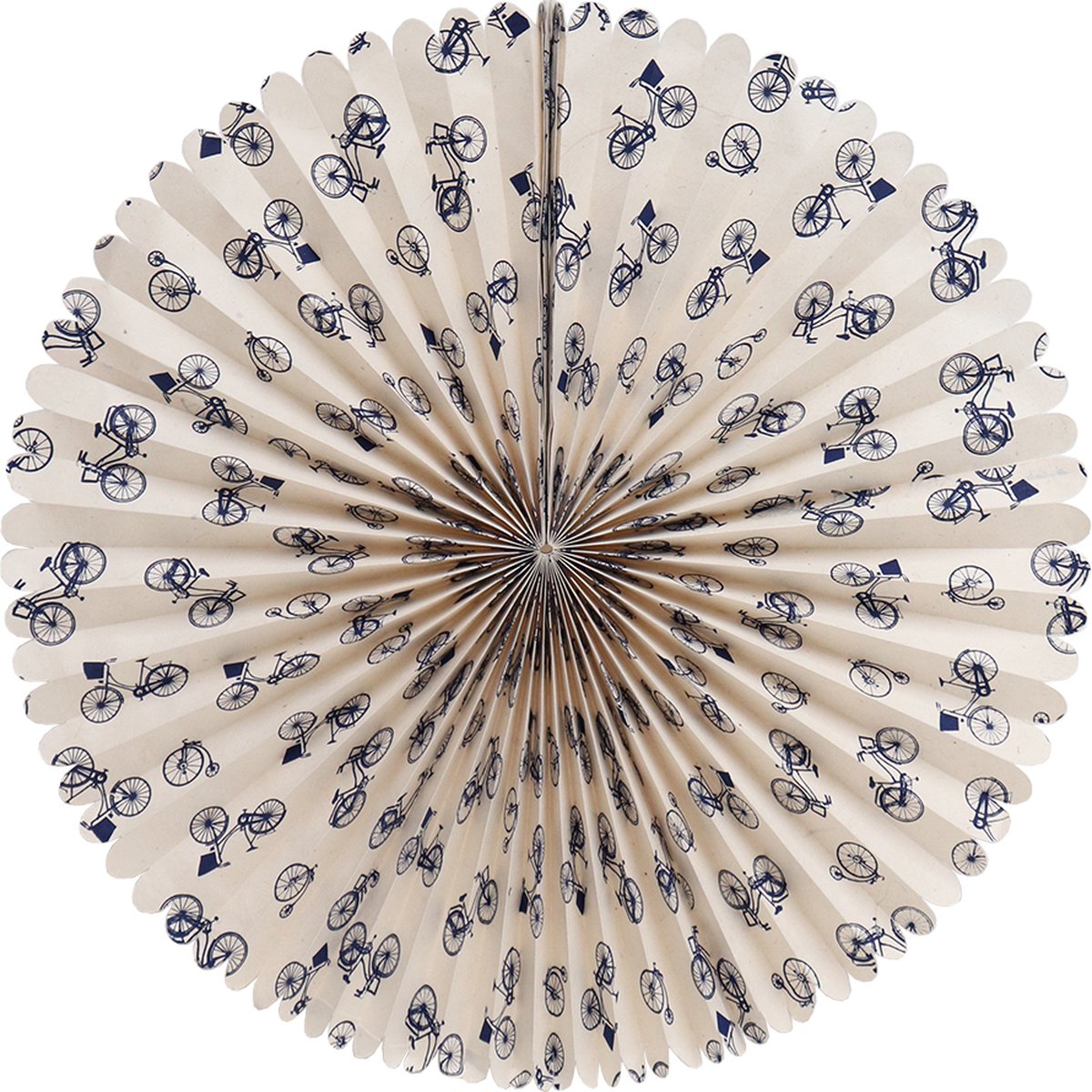 Rosette van papier - Fietsjes - Delftsblauw