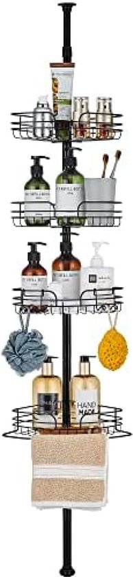 YINN Étagère D’angle De Douche Télescopique à 4 Niveaux Argenté A8