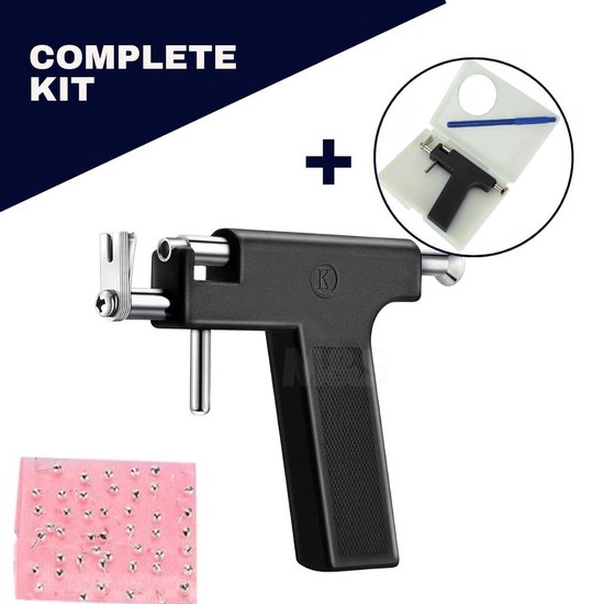 KOMUNJ 8 stuks oorpiercingpistolen, steriele veiligheidsoorneuspiercing wegwerpset, met oorstekers, asepsis piercingset, piercingaccessoires, Roestvrij staal KOMUNJ 8 stuks oorpiercingpistolen, steriele veiligheidsoorneuspiercing wegwerpset, met oorstekers, asepsis piercingset, piercingaccessoires, Roestvrij staal