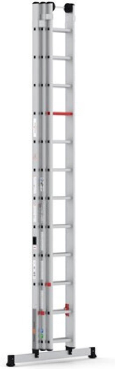 Wixor Smart Level Ladder met TopSafe 3x14 | Schuifladder 3x14 | Professionele ladder | TopSafe Ladder | Uitgeschoven lengte 9,7m