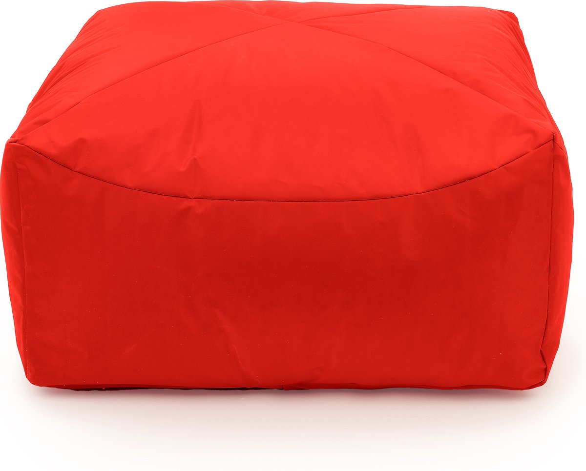 Drop & Sit - poef - robuust nylon - rood - 65x65x35