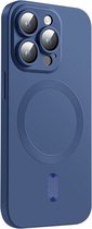 Coque ENKAY - Convient pour iPhone 16 Pro Max - Coque arrière ENKAY Color TPU avec protecteur d'objectif d'appareil photo - Compatible MagSafe - Blauw