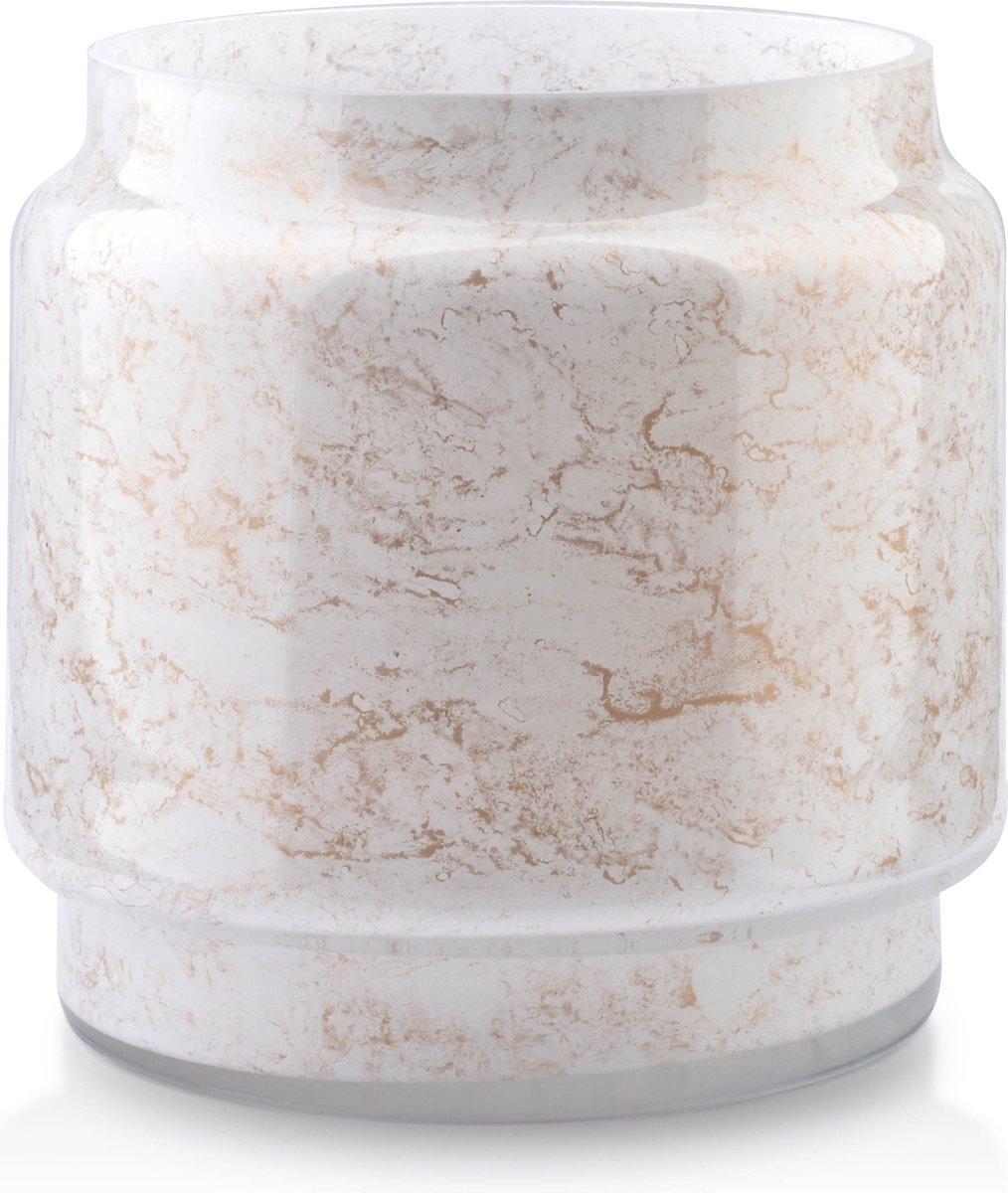 Vaas Wit Marmer, Hoogte 21 cm