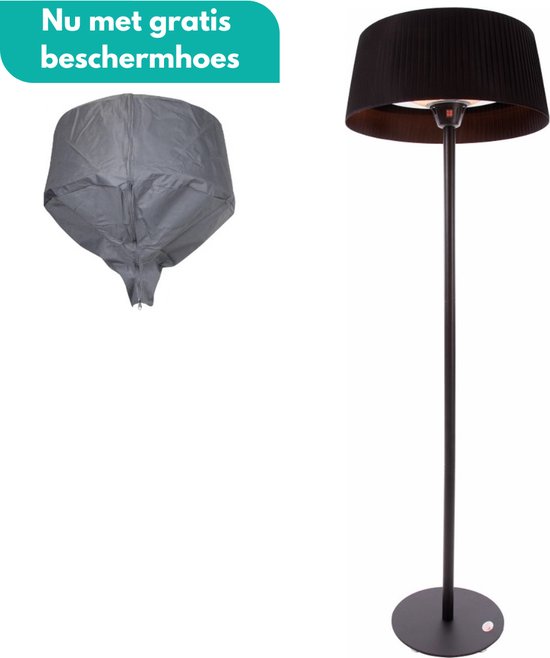 Sunred – COMBIDEAL - Heater & Hoes - Artix - Bright lijn - Zwart - Staand model - Terrasverwarmer - Infraroodstraling - 2100 W – ECO - 3 standen - Elektrische heater