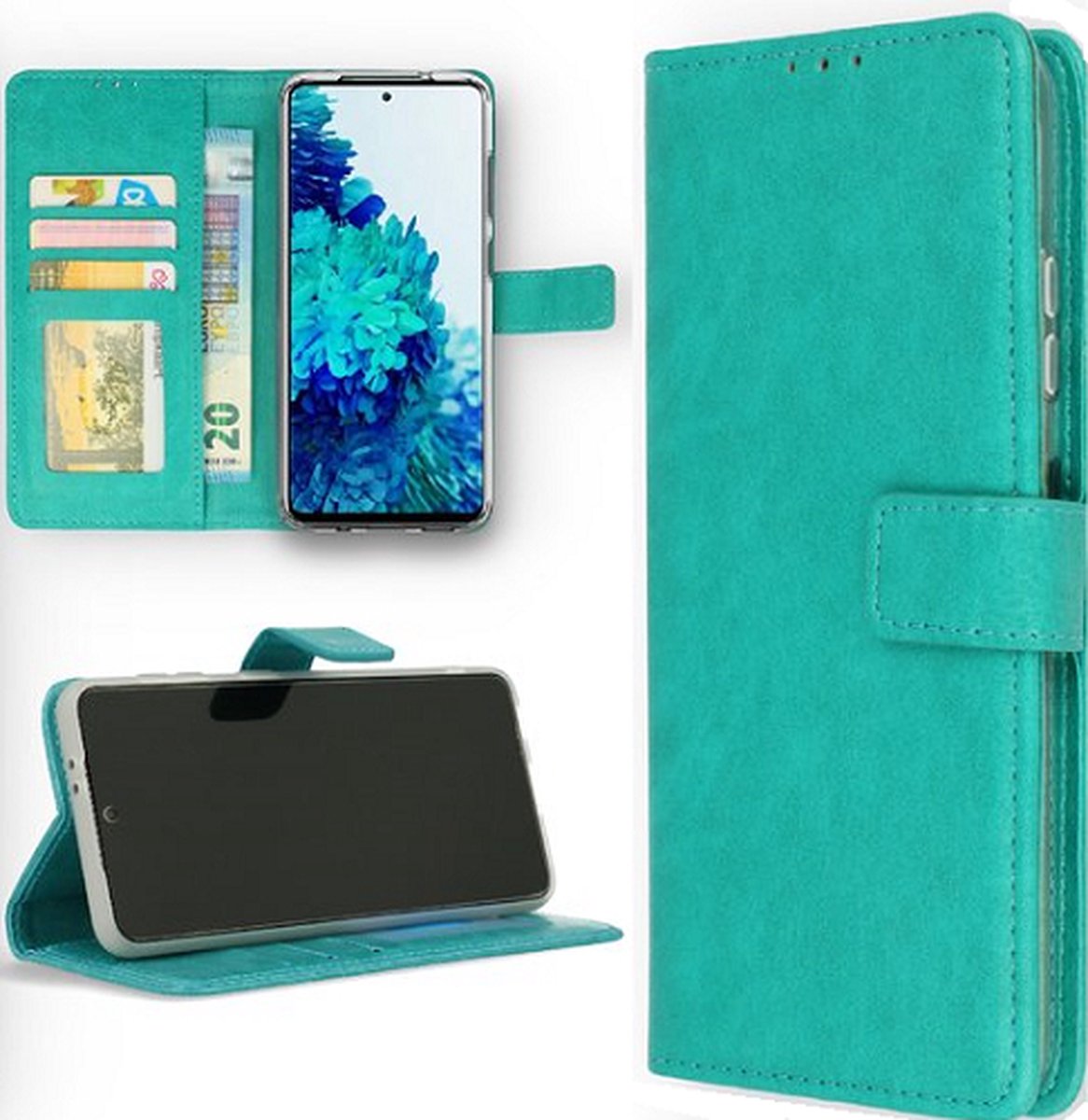 OPPO Find X5 Hoesje Met Pasjeshouder Bookcase Turquoise