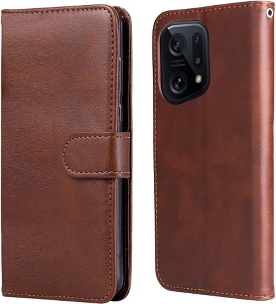 OPPO Find X5 Pro Hoesje Met Pasjeshouder Bookcase Bruin