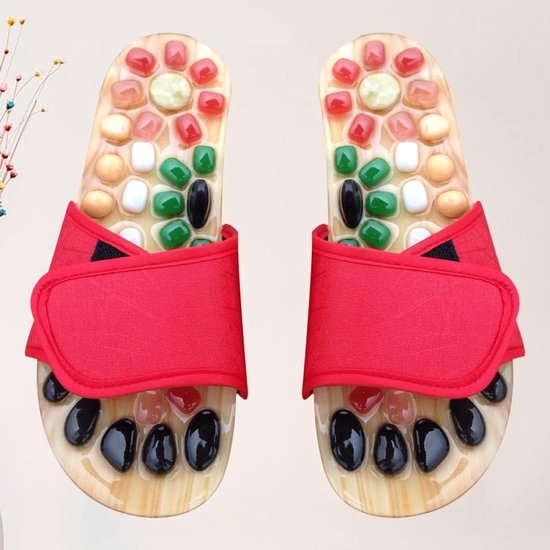 Masseur de pieds - Massage des pieds Pantoufles personnalisées point d'acupuncture pied appareil de massage en jade tabouret pieds chaussures sandales pour massage points d'acupuncture douleur shiatsu.