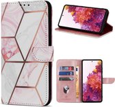 Convient pour Oppo Reno 12 Case - Solidenz Bookcase Reno12 - Étui de téléphone en marbre Reno 12 - Étui avec porte-cartes - Cover Case