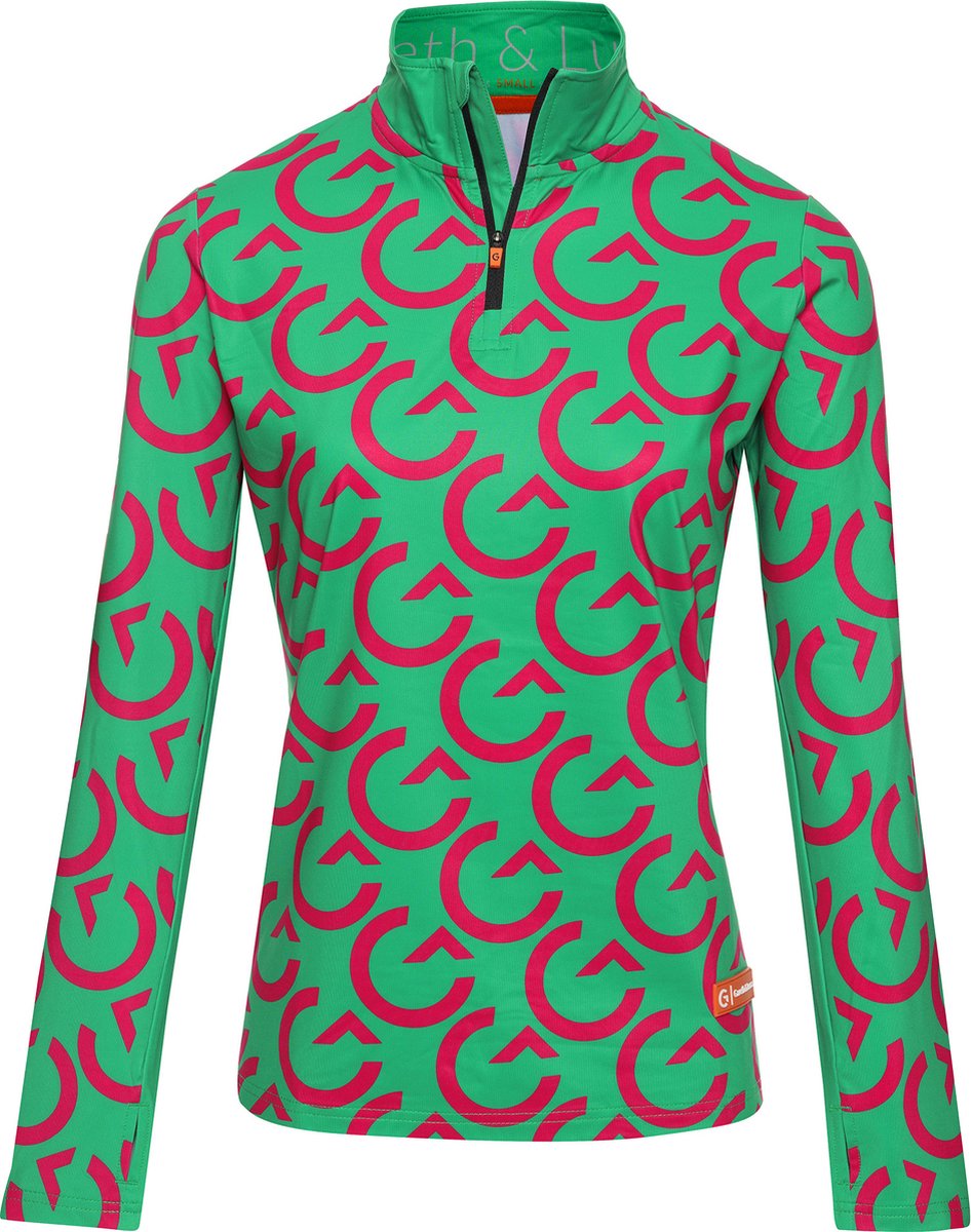Gareth & Lucas Skipully The Eighty-Five Dames 100% Gerecycled Polyester Midlayer Sportshirt Wintersport Groen
