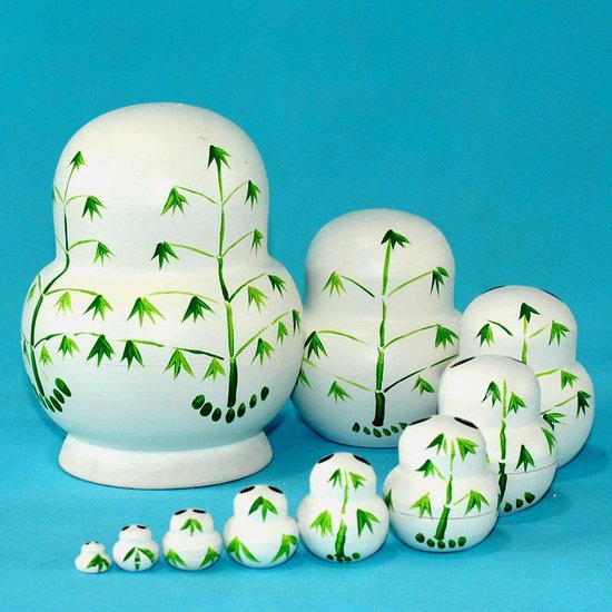 Winterworm Set 10 Stuks Leuke Panda Ei Vorm Houten Stapelen Speelgoed Handgemaakte Nesting Poppen Dieren Matroesjka Pop Babushka Poppen Paasei Voor Kinderen Beer Speelgoed