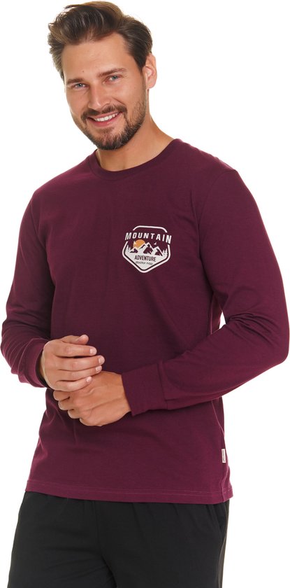 Doctor Nap Pyjama Homme Hiver Manches Longues Pantalon Long Montagne Bordeaux PMB.7139 XXL