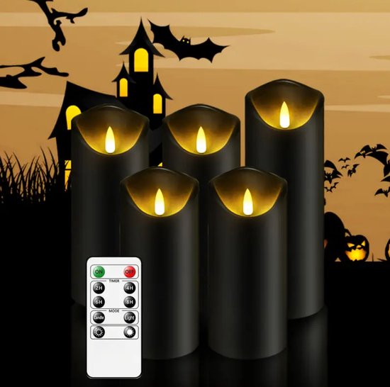 Halloween LED-kaarsenlantaarn – 12 Stuks, Batterij, Oranje, Flikkerend, Voor Binnen En Buiten