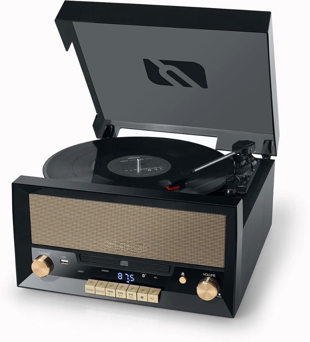 Platenspeler met Cd Speler - Platenspeler Retro - Cd Speler met Bluetooth - Radio