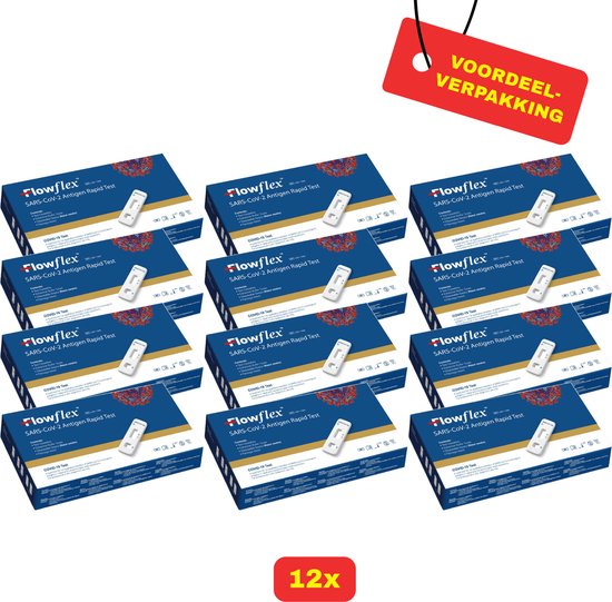 12x Corona test FlowFlex THT 08-2026 | Zelftest Goedgekeurd door RIVM - 12 x 1 stuks - Voordeelverpakking