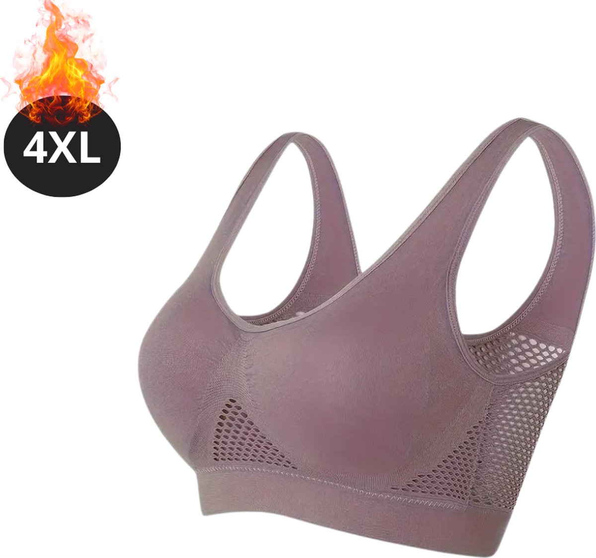 Livano BH Zonder Beugel - Zonder Bandjes - Push-up Bh's - Comfort Beha - Comfortabel - Sterk - Yoga - Plus Size - Donkerpaars