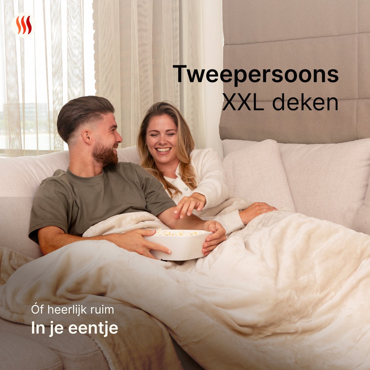 Seranova Elektrische Deken XXL 160W Crème Beige - afbeelding 3