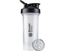 BlenderBottle BlenderBottle ® Classic Loop Pro 820 ml TRANSPARANT / ZWART Shakebeker Shaken zonder klonten en zonder te lekken!