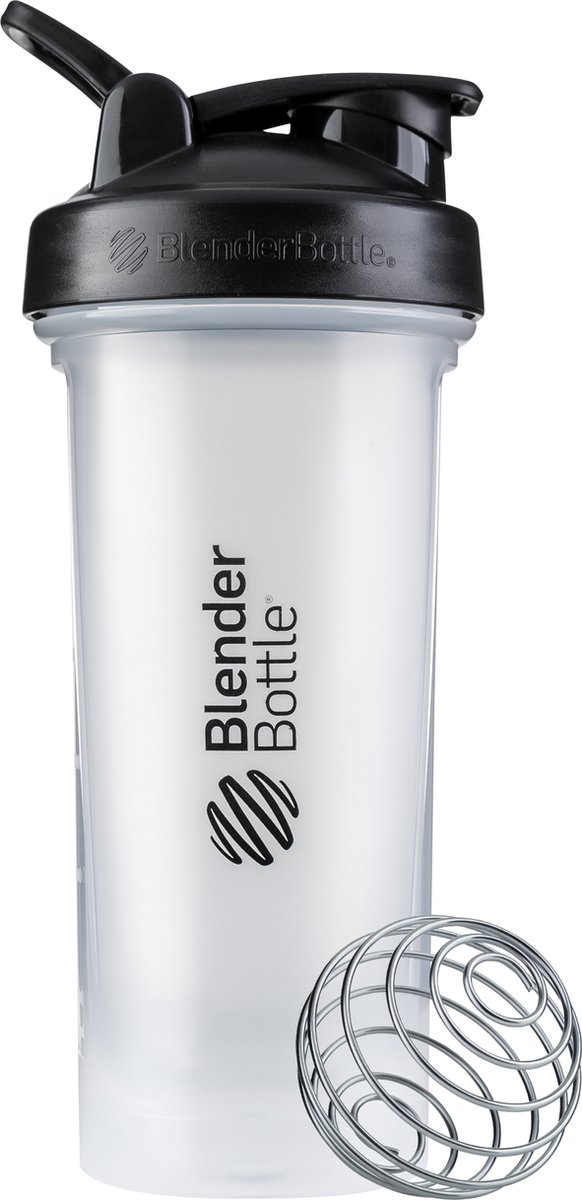 BlenderBottle® | Classic Loop Pro | 820 ml | TRANSPARANT / ZWART | Shakebeker | Shaken zonder klonten en zonder te lekken!