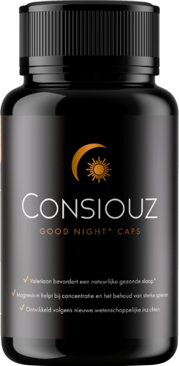 Goedkoopste Consiouz Goodnight Caps ® - Slaapsupplement - Beter slapen - Slaap - Supplementen - Magnesium Tauraat - Melatonine - 100 natuurlijk