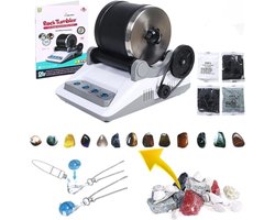 foto van Rock Tumbler - Polijstmachine - Sieradenpolijstmachine - Edelstenen - 21 x 15 x 17 CM - Zwart