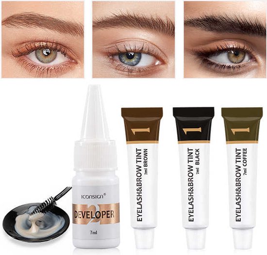iconsign wimperverf-wenkbrauw verf-wimpers verven-wenkbrauwverf-brow lamination-lash lift-3 kleuren verkrijgbaar-BRUIN-wimper serum