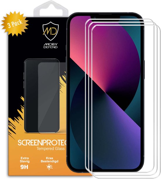 Pack de 3 Protecteurs d'écran iPhone 13 / iPhone 13 Pro , économiseurs d' écran en Glas MobyDefend les étuis MobyDefend | Protecteurs d'écran / Plaques de verre Convient pour: Apple iPhone 13 / iPhone 13 Pro