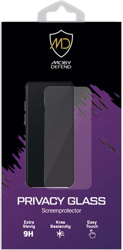 MobyDefend Screenprotector - Geschikt voor iPhone 14 Pro Max - HD Privacy Glass Screensaver