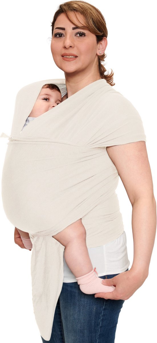 Baby Garden draagdoek Licht Beige - Ergonomisch - Original - Met slabbetje van $ — afbeelding 5