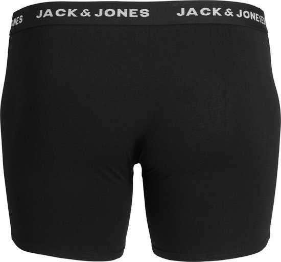 Achterkant van een zwarte boxershort met witte Jack & Jones-band.