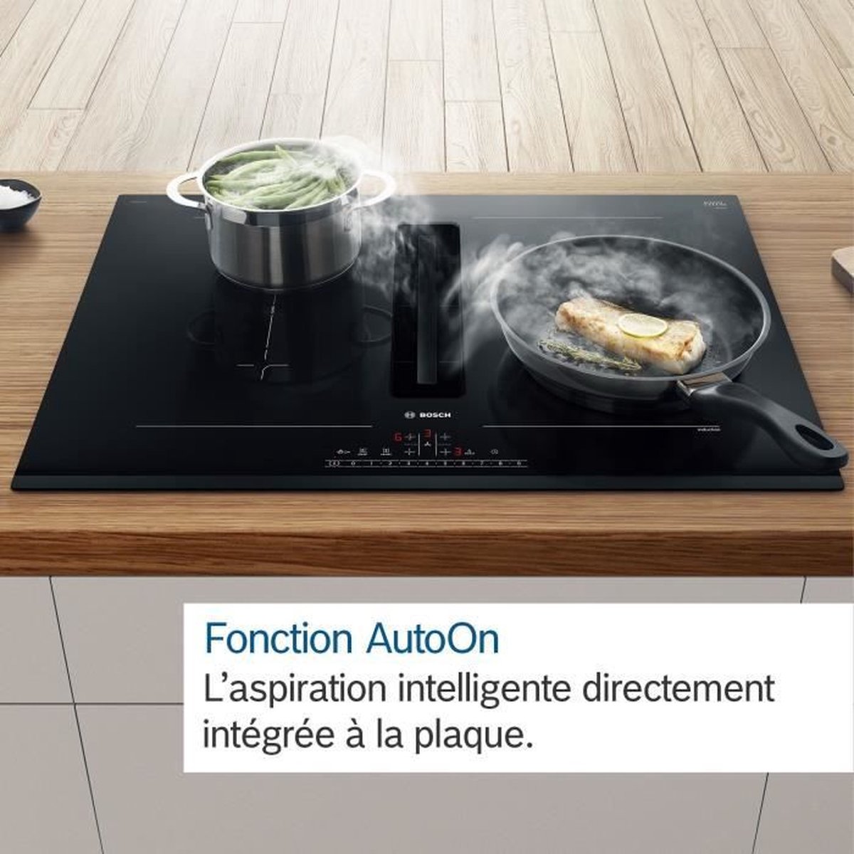 Bosch Serie 6 PVQ711H26E inductie kookplaat met afzuiging en Home Connect