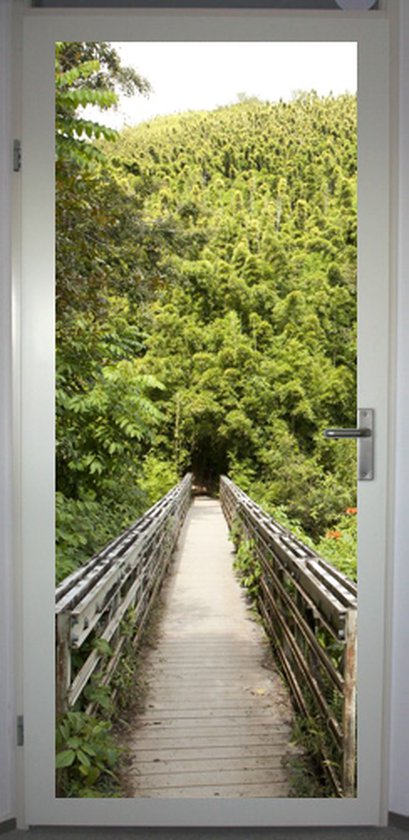 Affiche de porte 'Bamboebos' - autocollant de porte 75x195 cm