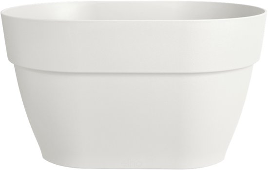 Elho Vibia Campana Flower Bridge 40 - Plantenbak voor Balkon Railing - 100% Gerecycled Plastic - Ø 39.0 x H 22.0 cm - Zijdewit