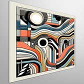 Abstract relief schilderij | Abstractie van dimensie, een reliëf in kunstzinnige vormen verbeeld | Kunst - 30x30 centimeter op Dibond | Foto op Dibond