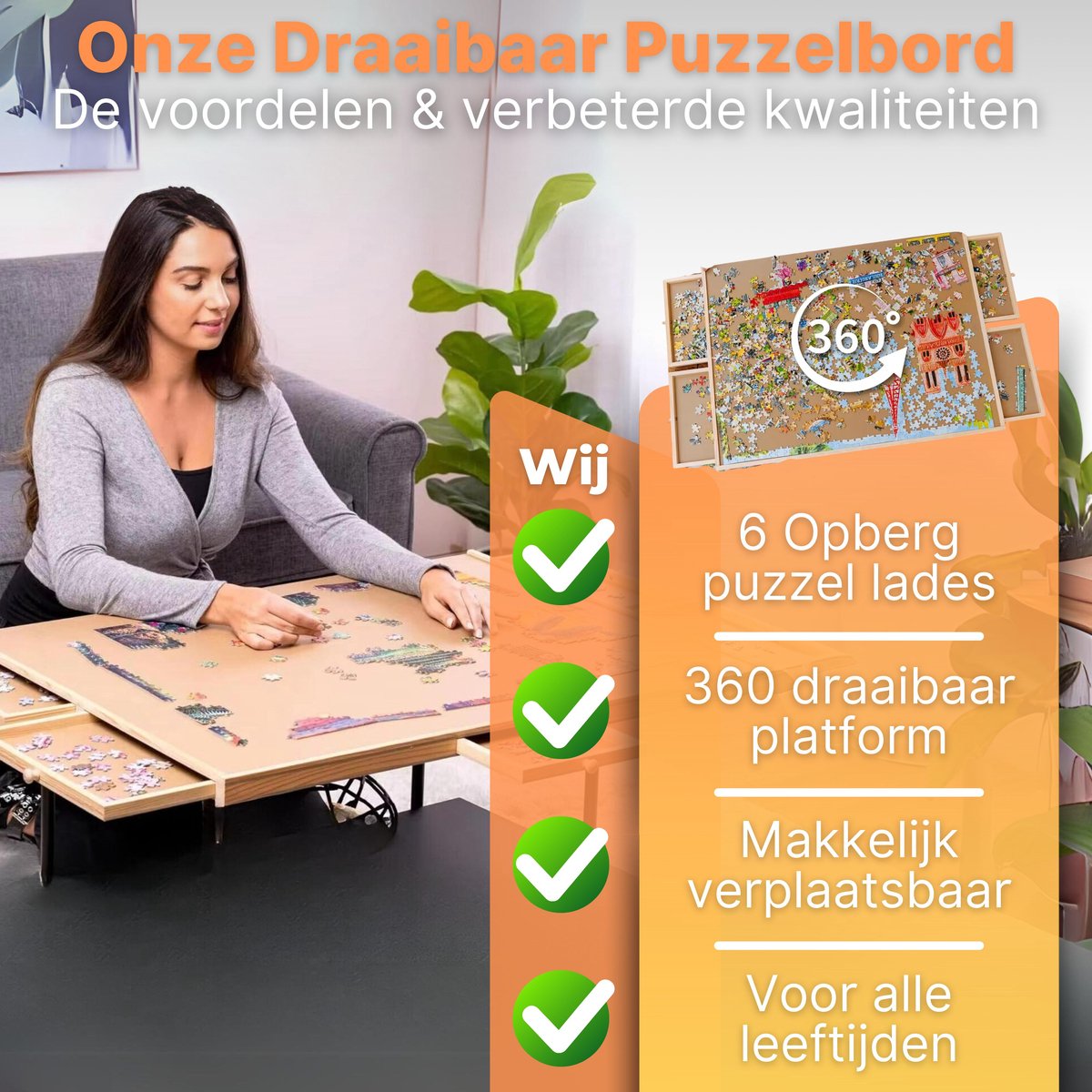 Puzzeltafel met 6 lades HIER kopen Puzzeltafel met 6 lades HIER kopen