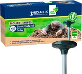 Edialux Sonic Defend Mollen Solar, mollenverjager op zonne-energie, mollenverschrikker, beschermt je tuin met trillingen en geluidssignalen tegen mollen, max. 350 m²