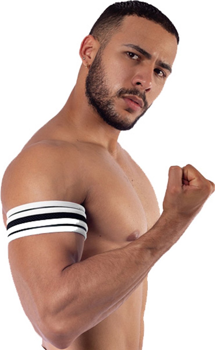 Mister B Neoprene Biceps Band Black White - Medium