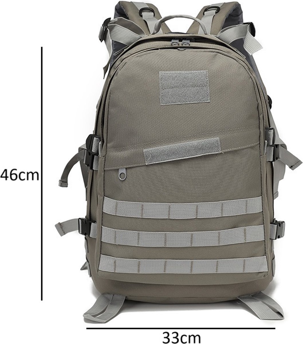 Backpack - compact en waterdicht - grijs - wandelen, kamperen - 30 liter