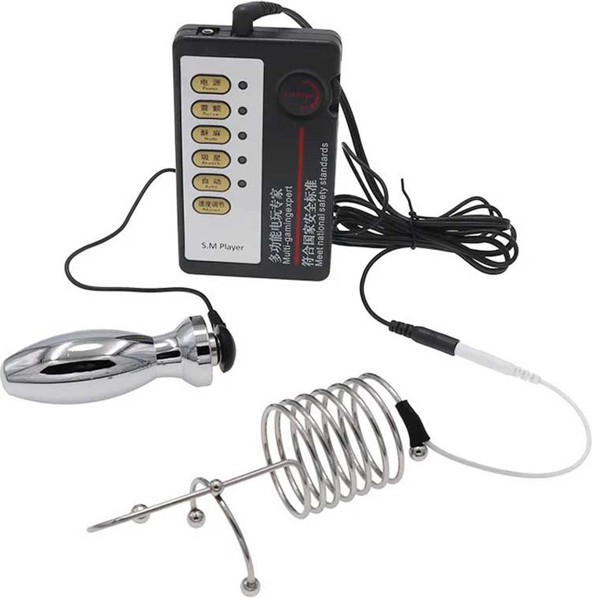 Goedkoopste E-stim penisring, penis plug en buttplug - Anale en Urethrale schok vibrator - 3 in 1 - Afstandsbediening - Stroom - Verschillende maten