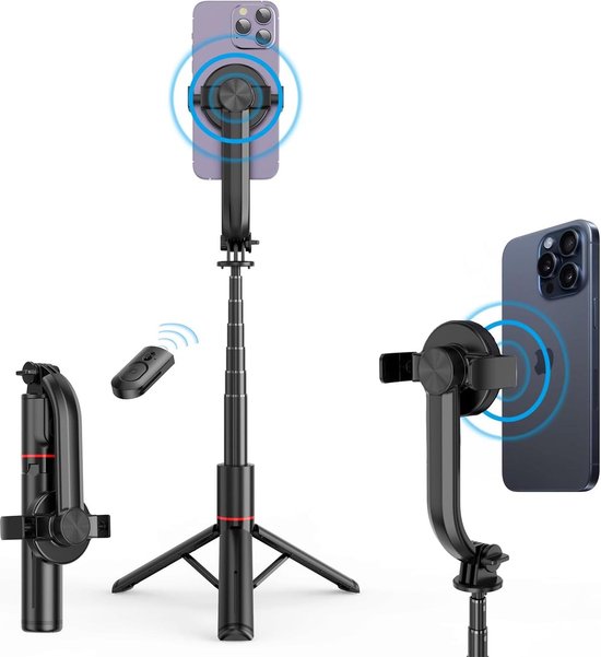 Magnetische selfiestickstatief, met afstandsbediening, uittrekbaar