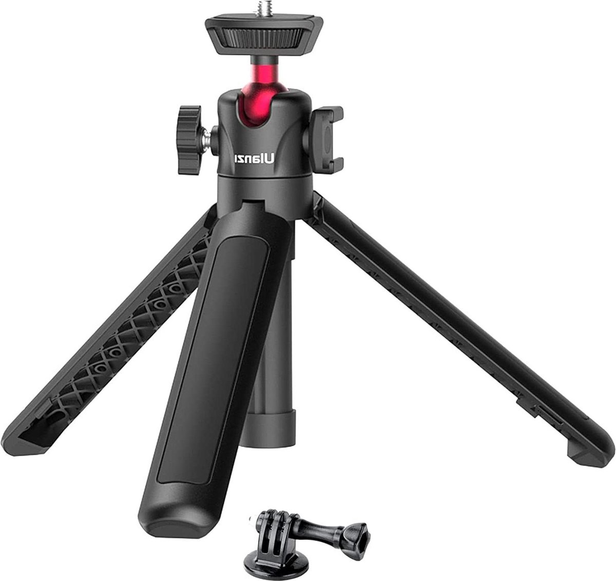 Uitschuifbaar MT-16 Statief 4 Niveaus Aanpassing Secties Mini Statief 360° Metalen Ballhead w Koude Schoen voor Camera/Telefoon