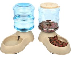 Large Water and Food Dispenser for Dogs - Large Animal Feeding Station (3.75L) - Automatic Fountain Feeding Station for Dogs and Cats (2 Pack)