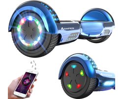 Ampes Hoverboard - Bluetooth Speaker - 24V 4.0 Ah Accu - Oxboard - 12 km/h - UL2272 Gecertificeerd - LED Verlichting - Anti lek banden - Belastbaar tot 120KG - 6.5 Inch - Inclusief Draagtas - 700W - Blauw