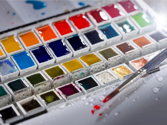 Van Gogh aquarelle 48 casseroles avec pinceau