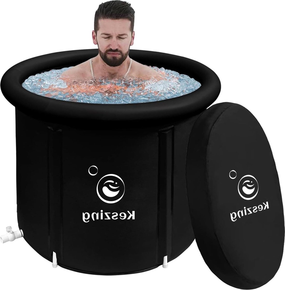 Goedkoopste Ijsbad draagbare badkuip voor volwassenen - koud watertherapie - opblaasbaar bad voor buiten - reizen - Zwart - ∅75x75cm bath bucket
