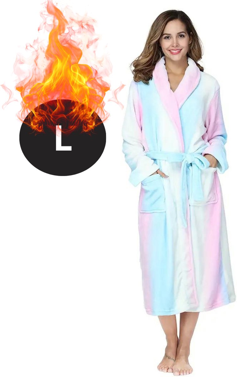 Livano Badjas Dames - Fleece - Katoen - Badstof - Sauna - Hamam - Wafel - Bathrobe - Duste