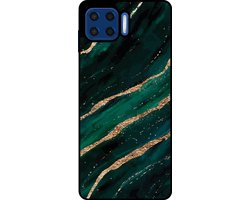 Smartphonica Telefoonhoesje Geschikt voor Motorola Moto G5 Plus met marmer opdruk - TPU backcover case marble design - Groen Goud geschikt voor Motorola Moto G5 Plus