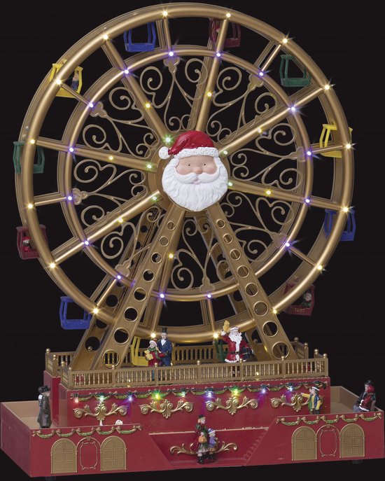 Fééric Lights and Christmas - Verlichte attractie "Xmas village big wheel reuzenrad" met animatie & muziek/geluid