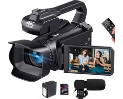 Professionele Camcorder – Digitale Camera Toestel – Compact – Handycam – Vlog Camera voor Beginners – 4K Scherp Beeld – Microfoon – Luxe Design